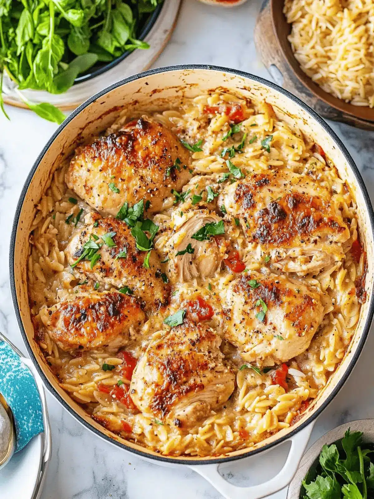 Marry Me Chicken Orzo Bake