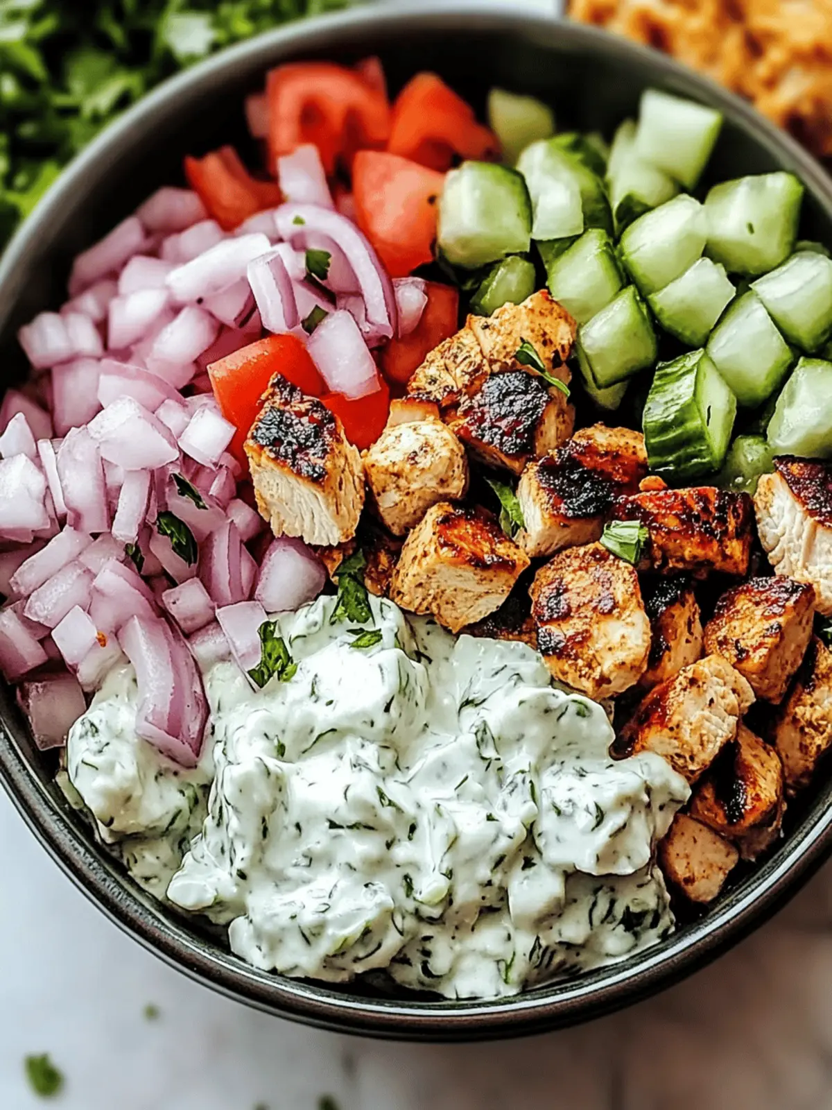 Chicken Gyro Bowls with Tzatziki Sauce