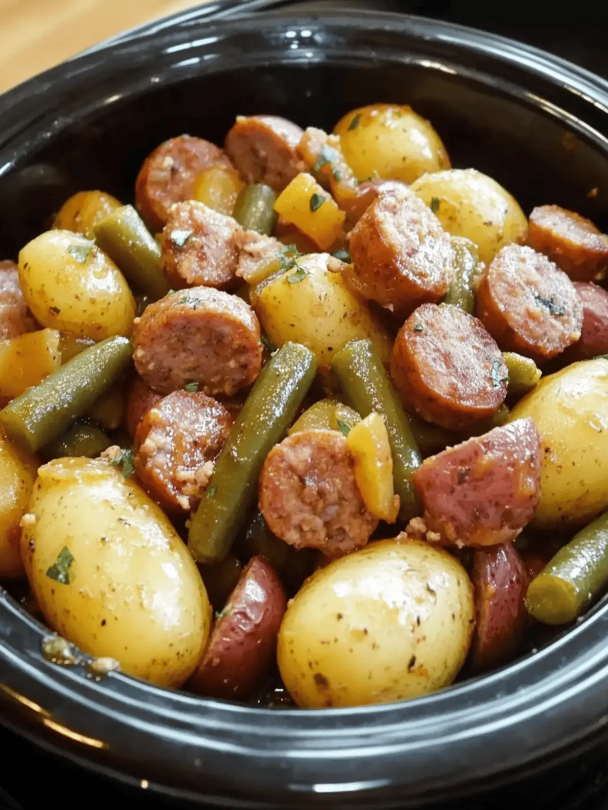 Crock Pot Swamp Potatoes with Sausage & Veggies