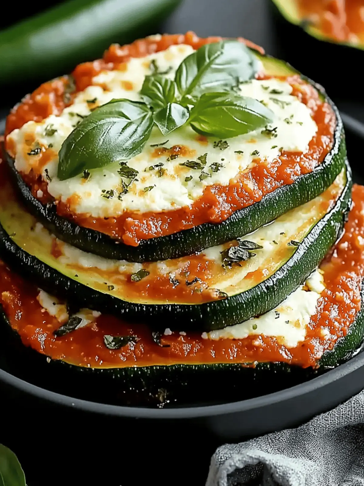 Zucchini Ricotta Melts with Marinara