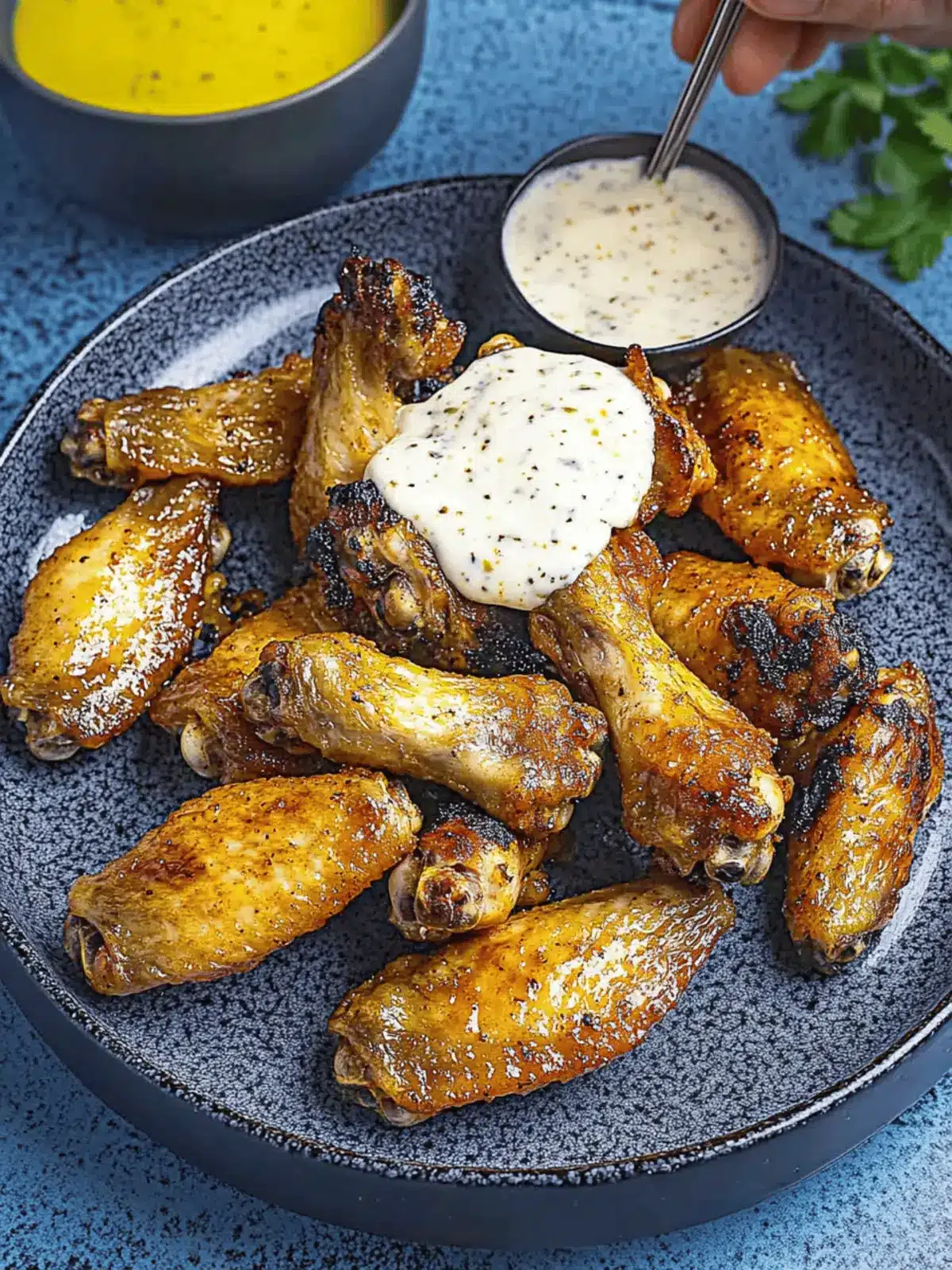 Grilled Chicken Wings with Alabama White Sauce