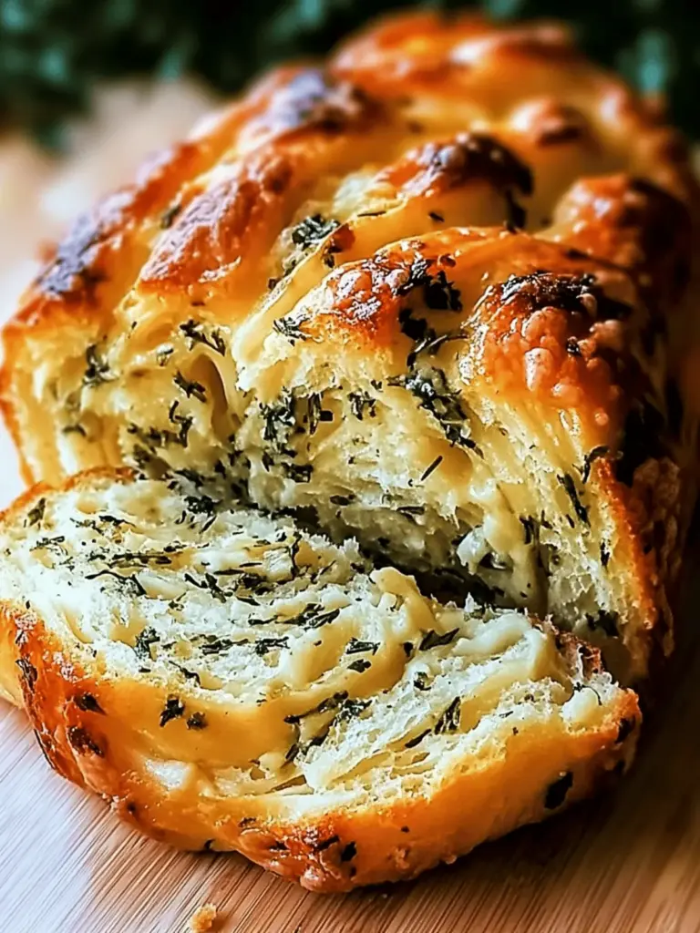 Swirled Garlic Herb and Cheese Bread