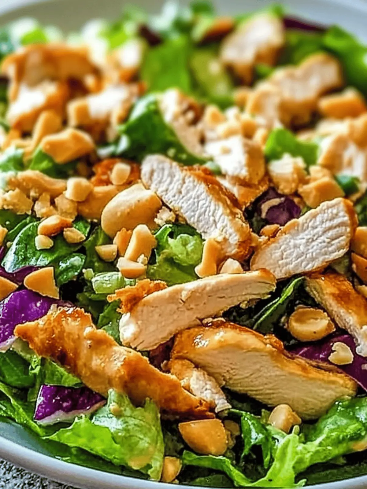 Crunchy Thai Chicken Salad with Creamy Peanut Dressing