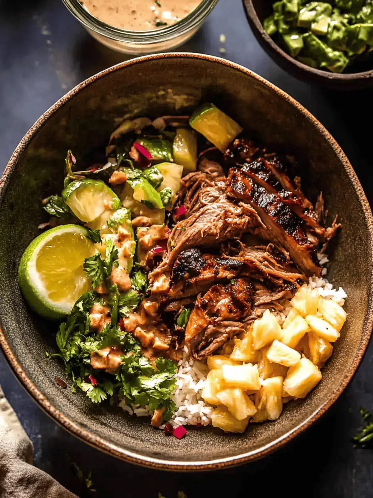 Crockpot Chipotle Pineapple Pot Roast Bowls
