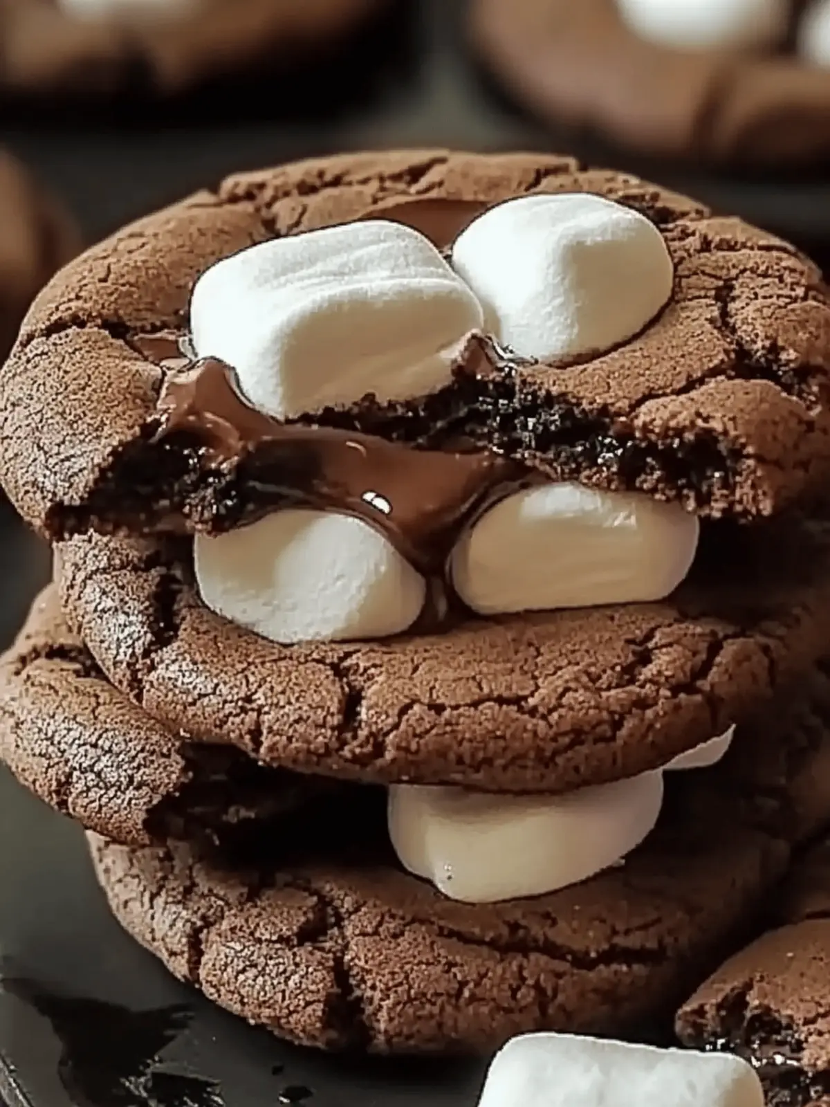 Thick Nutella Marshmallow Cookies with Fudgy Layers