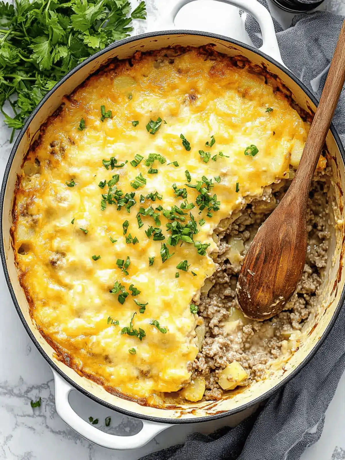 Easy Cheesy Hamburger and Potato Casserole