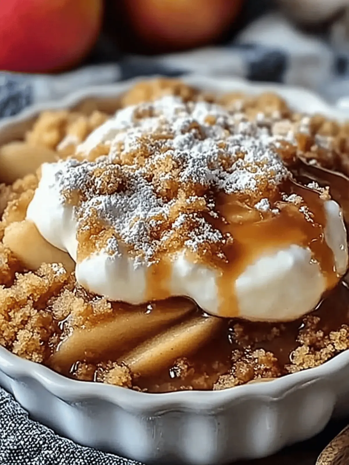 Warm Caramel Apple Dump Cake with Buttery Crust