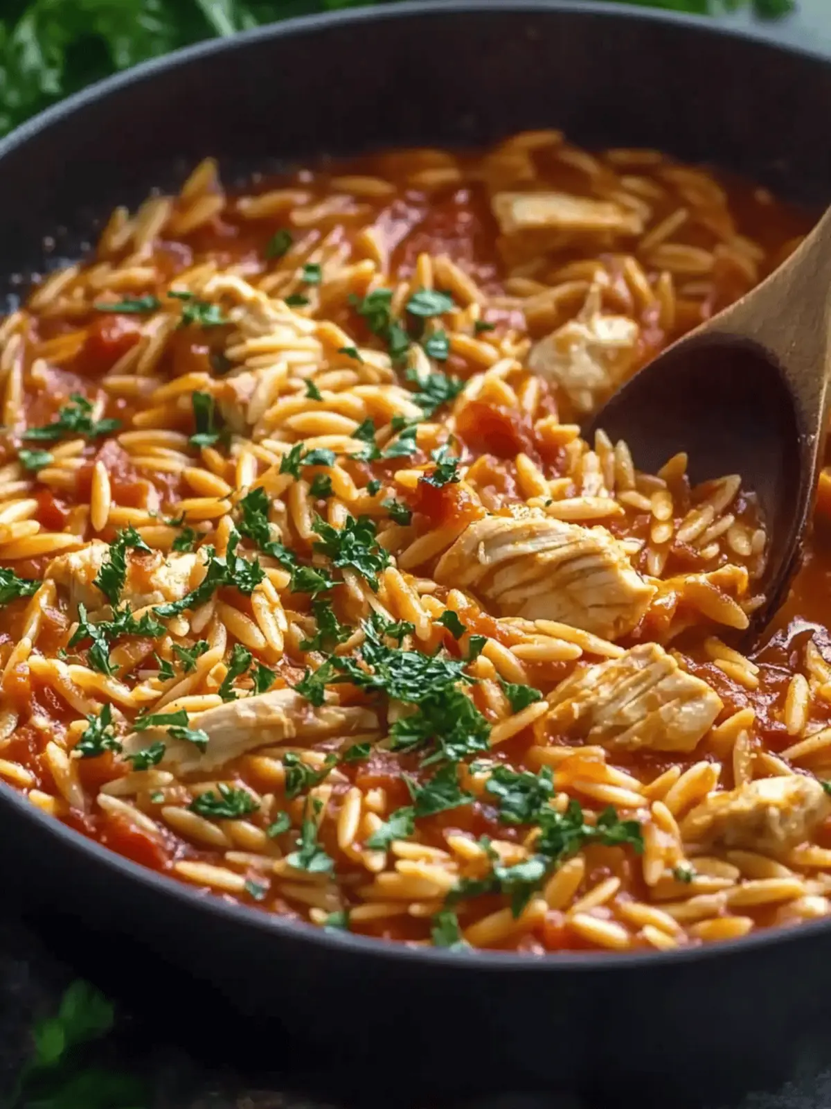 Creamy Tomato Orzo with Chicken Recipe
