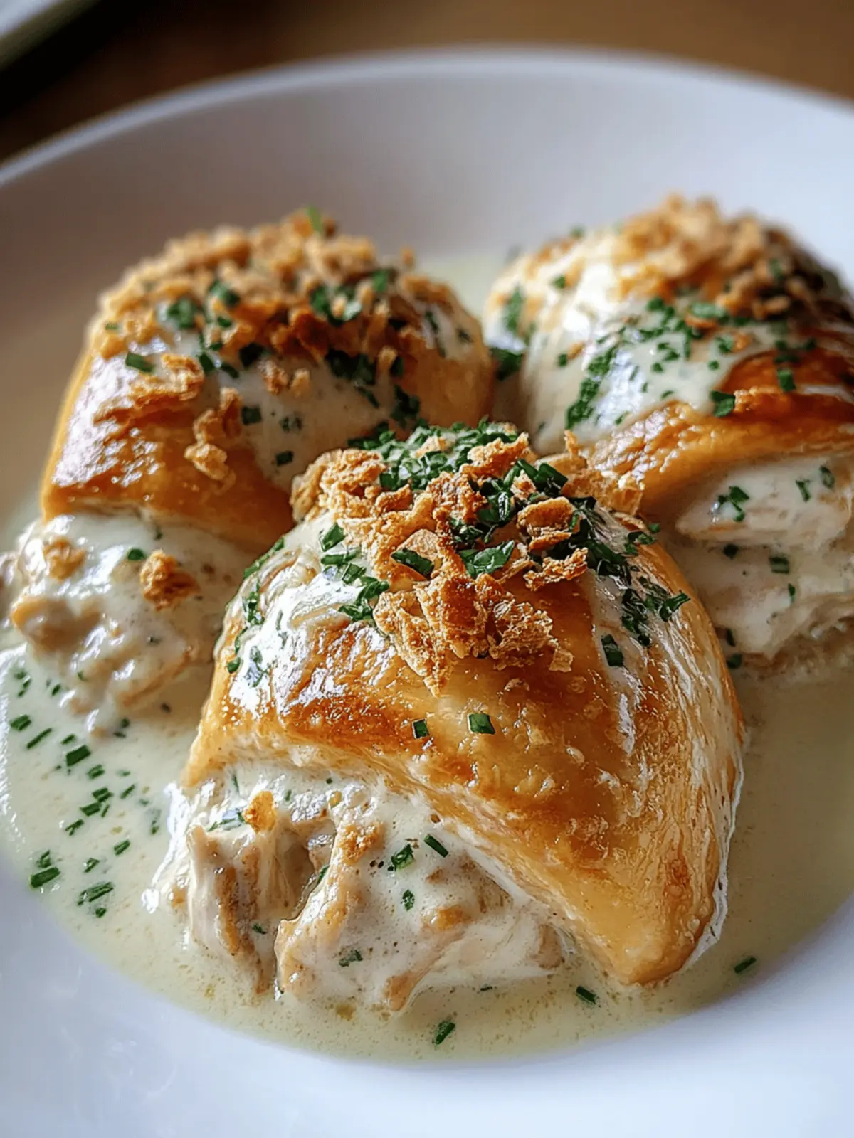 Chicken Pillows with Creamy Parmesan Sauce