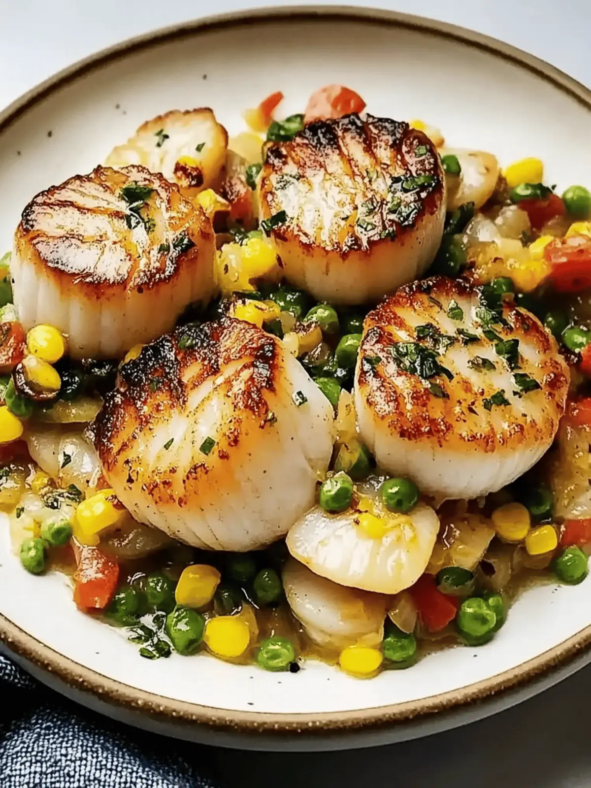 Garlic Butter Scallops with Succotash