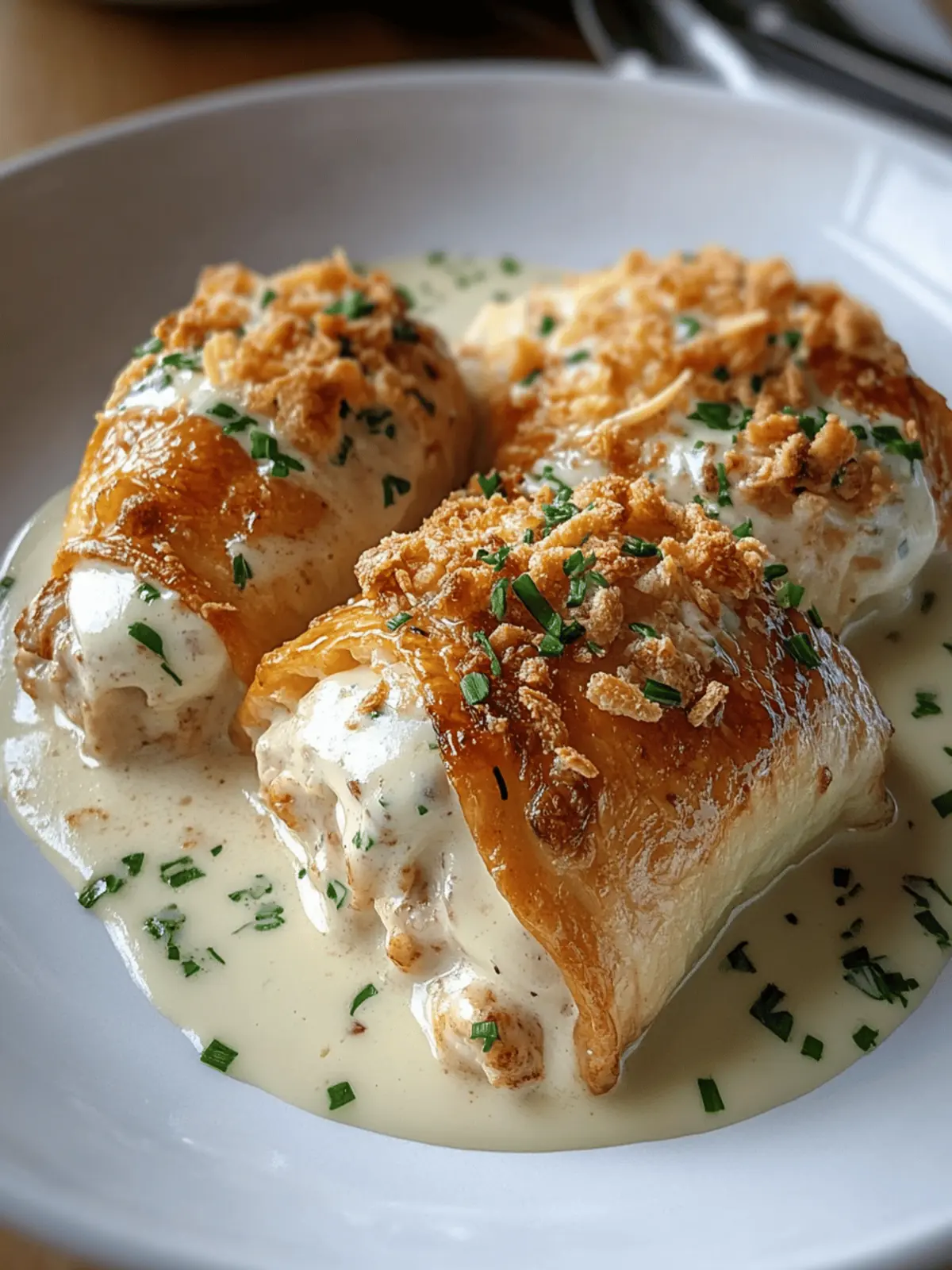Chicken Pillows with Creamy Parmesan Sauce