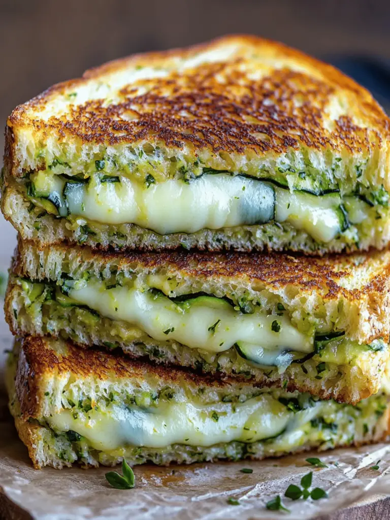 Garlic Butter Zucchini Grilled Cheese