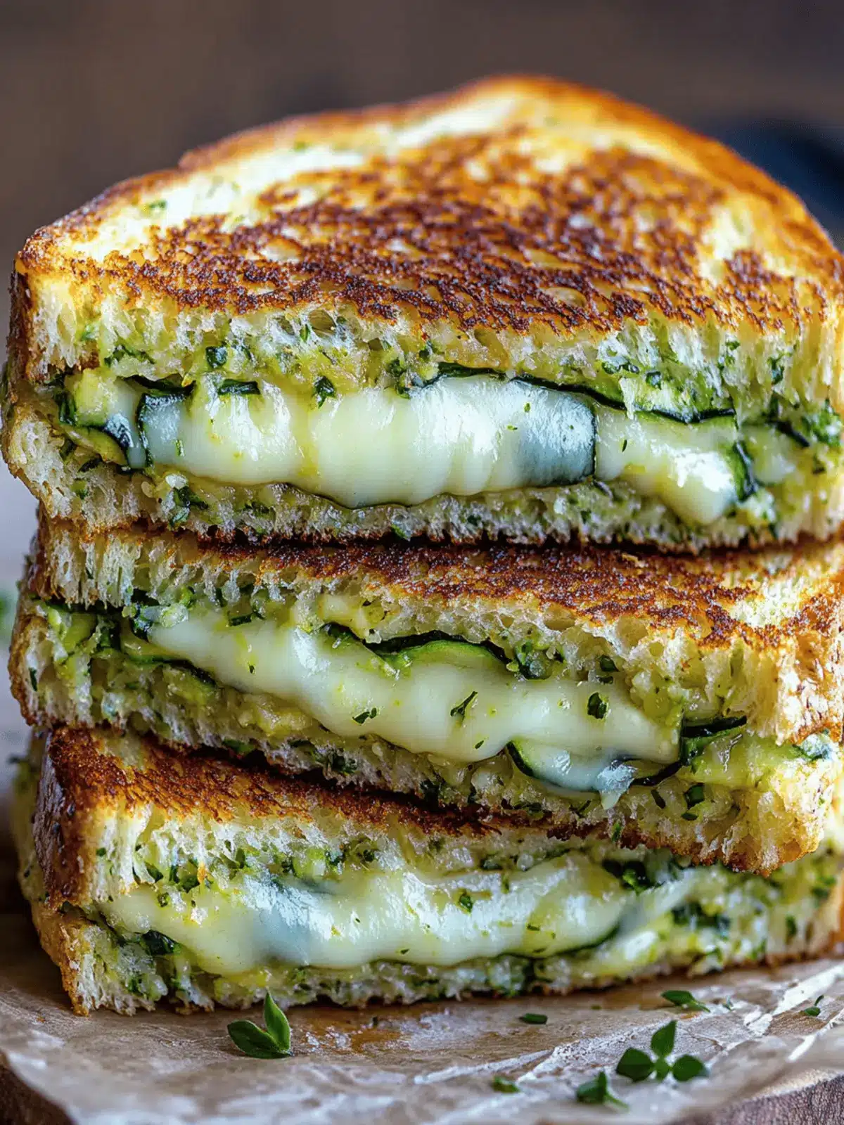 Garlic Butter Zucchini Grilled Cheese