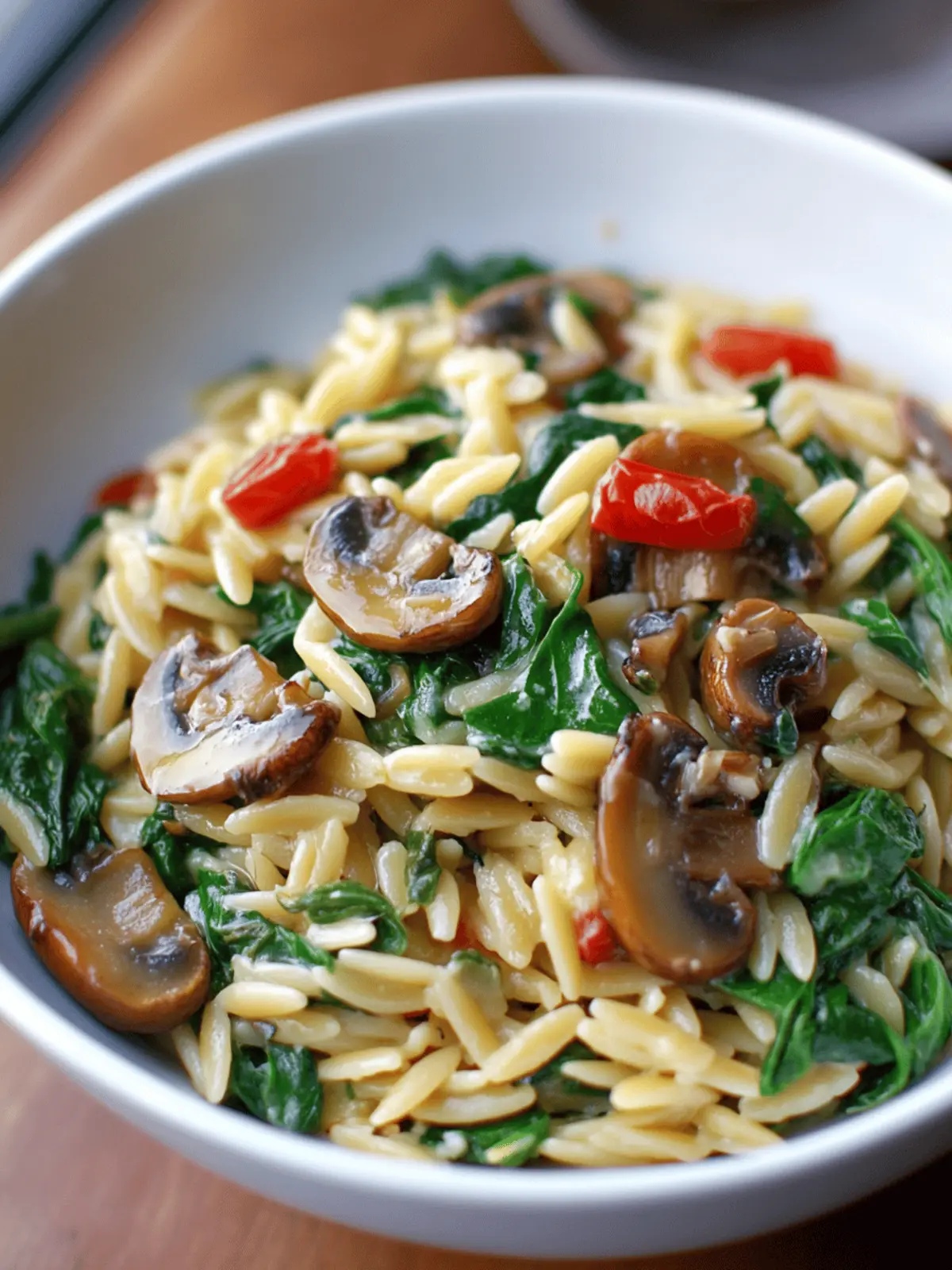 Spinach Mushroom Orzo