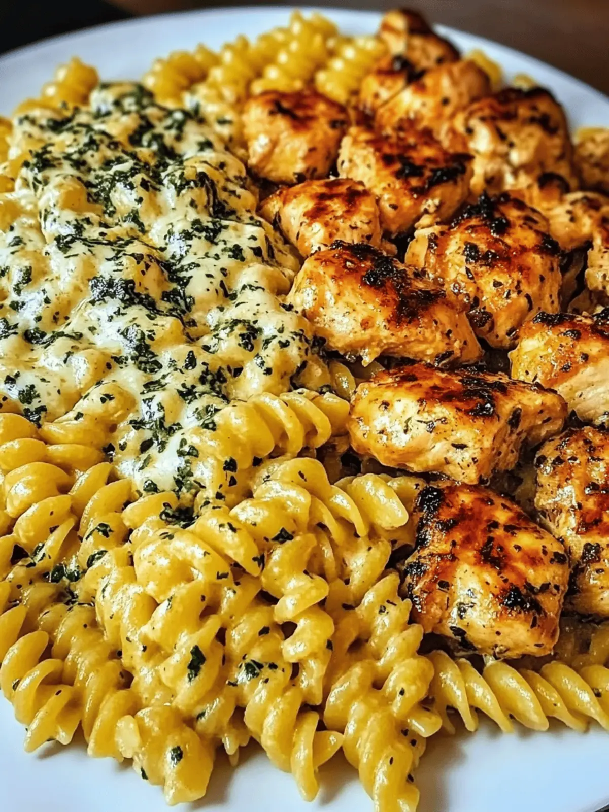Cheesy Rotini with Garlic Parmesan Chicken Easy Pasta Dinner