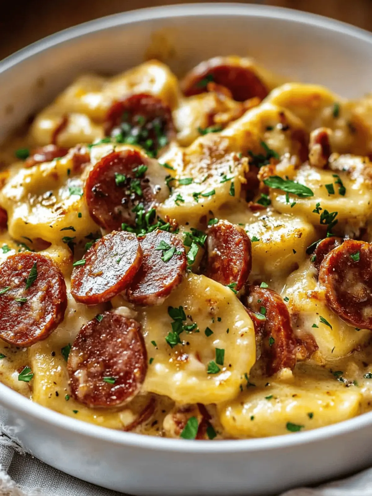 Crockpot Pierogi Casserole with Kielbasa
