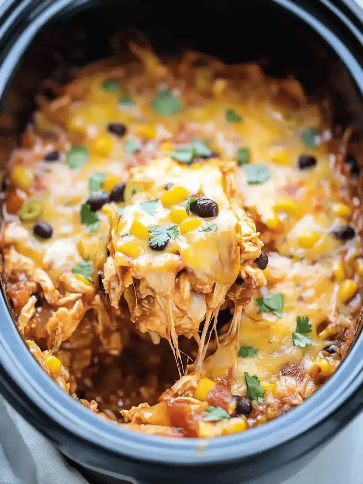 Crockpot Chicken Enchilada Casserole