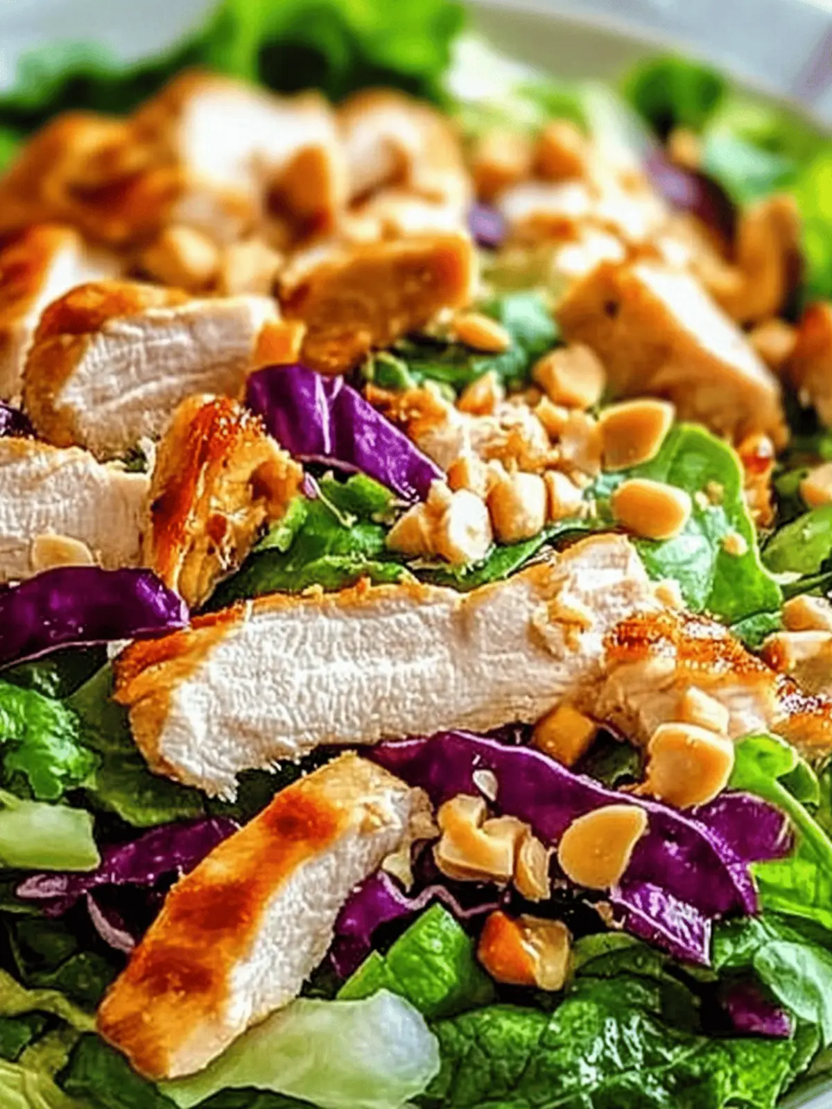 Crunchy Thai Chicken Salad with Creamy Peanut Dressing