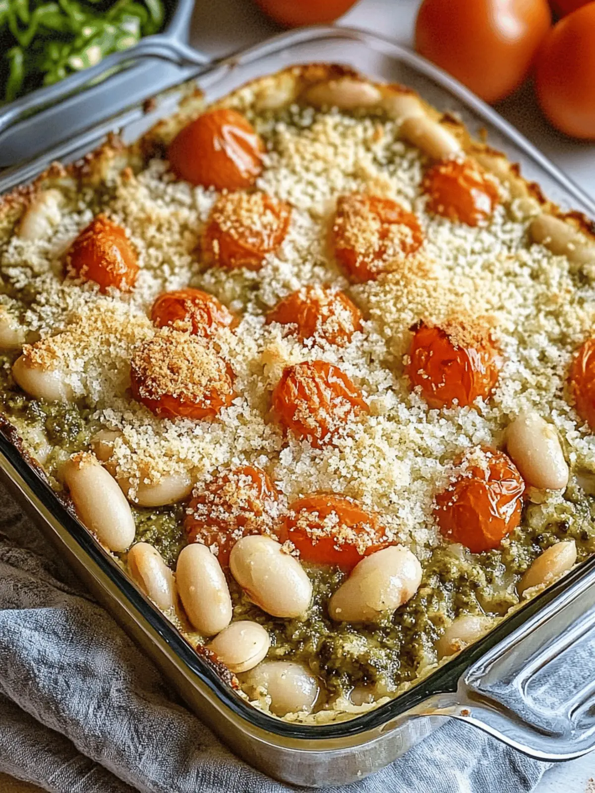 White Bean and Pesto Bake