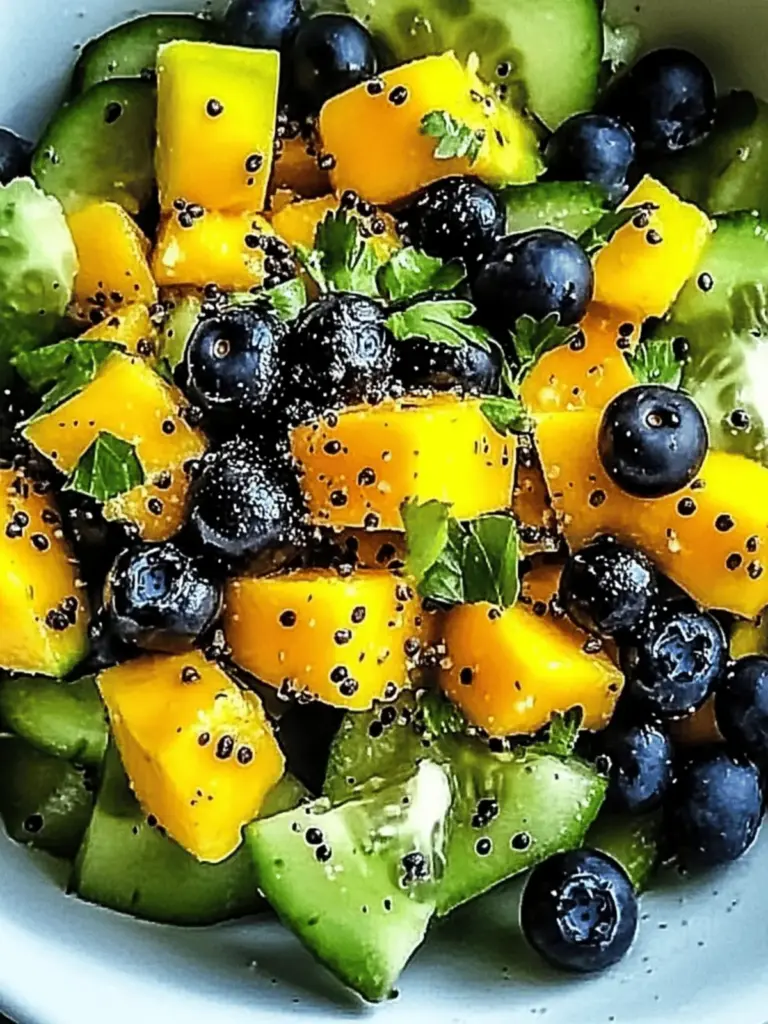Mango Cucumber Salad with Blueberries and Avocado