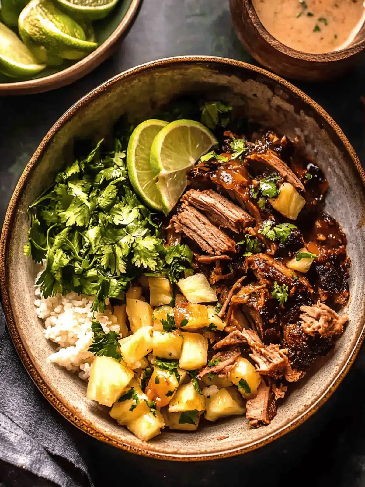Crockpot Chipotle Pineapple Pot Roast Bowls