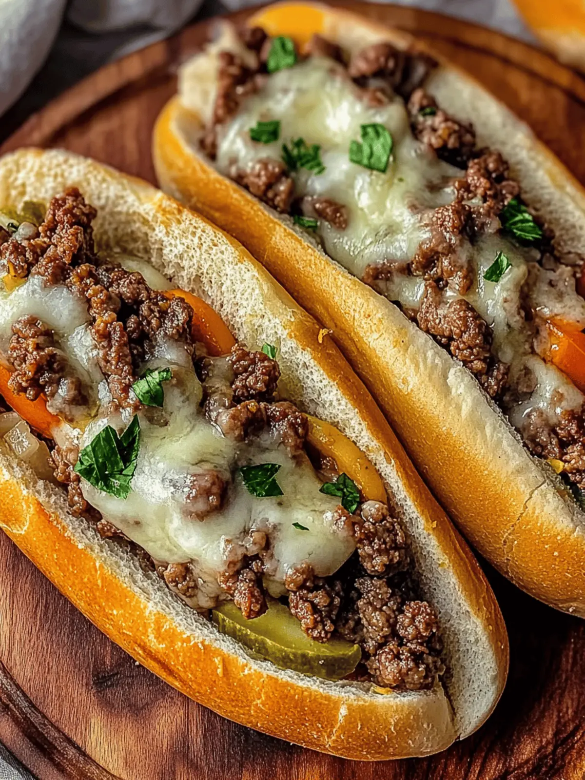 Ground Beef Philly Cheesesteaks