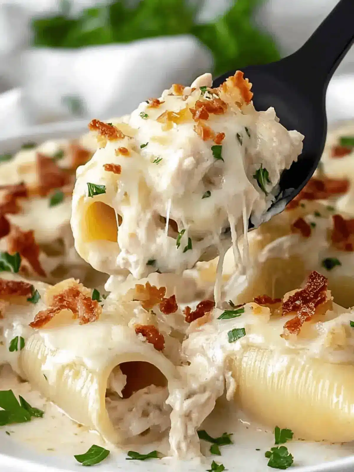 Savory Chicken Alfredo Stuffed Shells