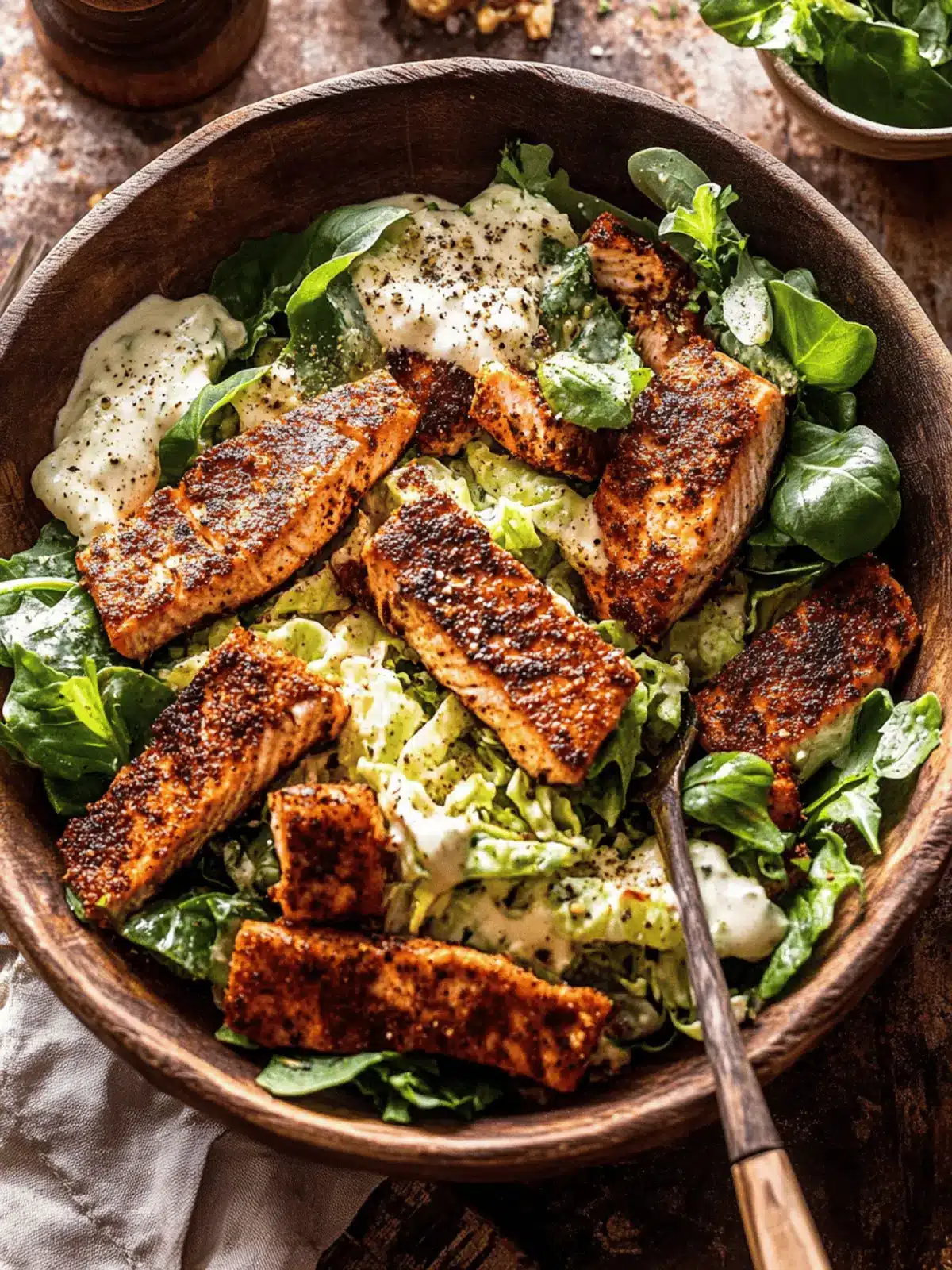 Blackened Salmon Caesar Salad