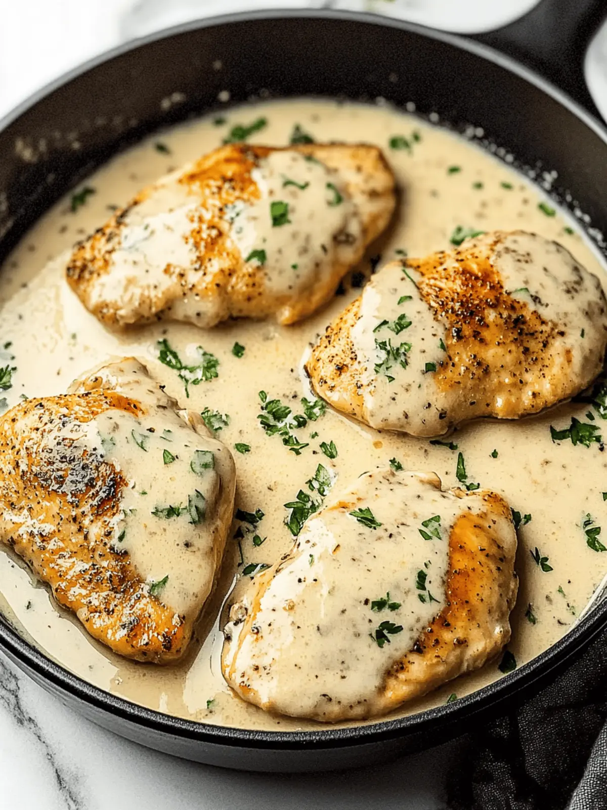 Creamy Chicken in White Wine Sauce