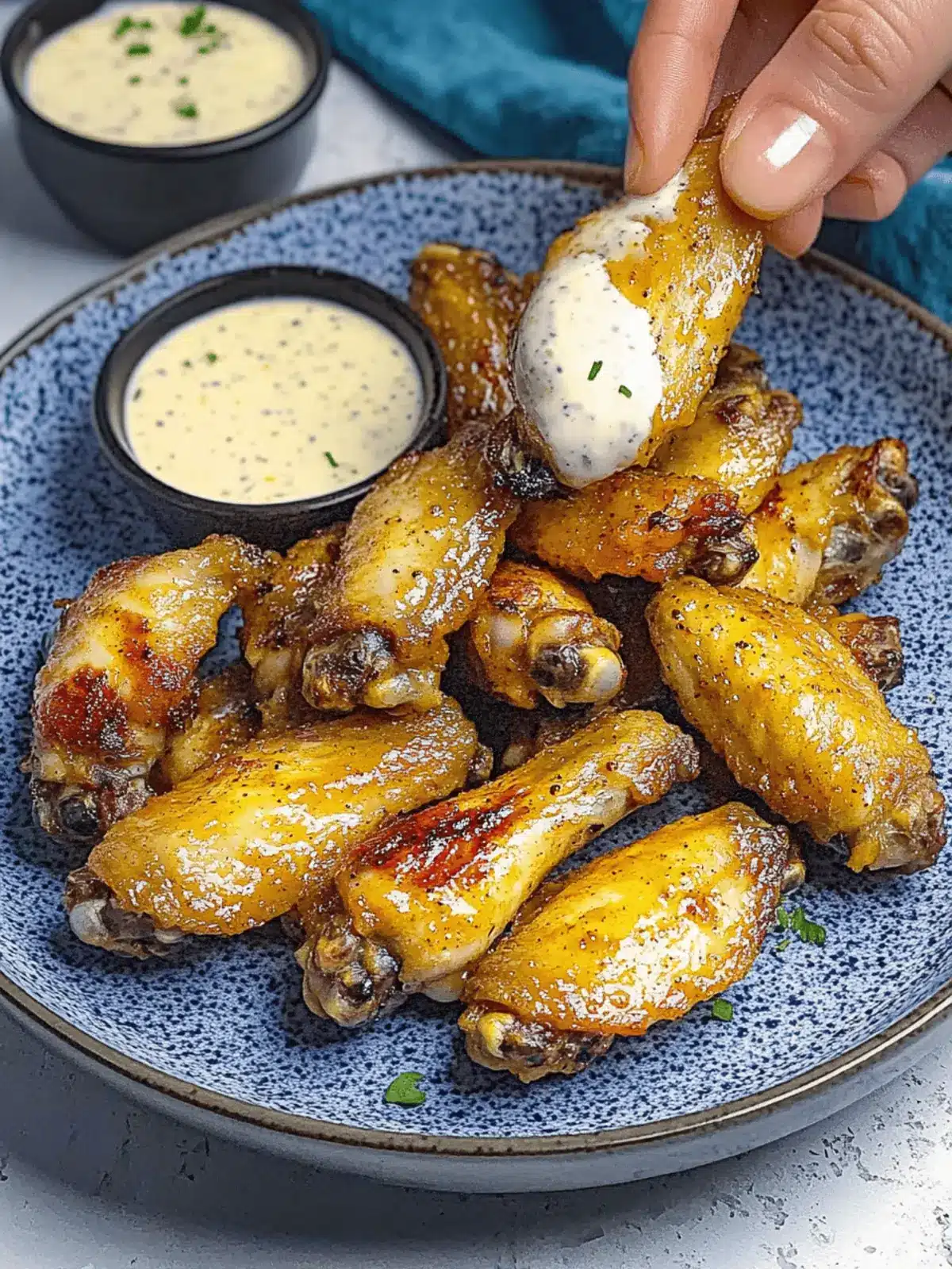 Grilled Chicken Wings with Alabama White Sauce
