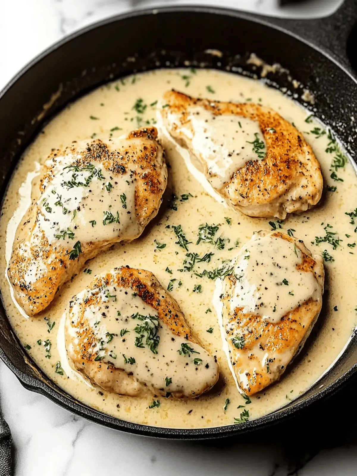 Creamy Chicken in White Wine Sauce