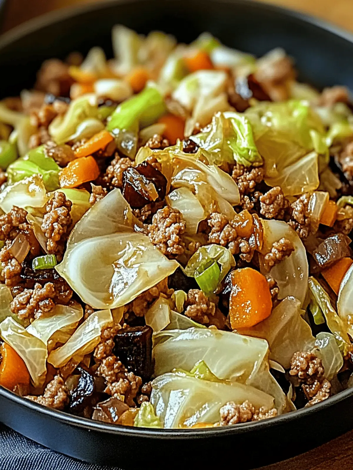 Chinese Ground Beef and Cabbage Stir-Fry