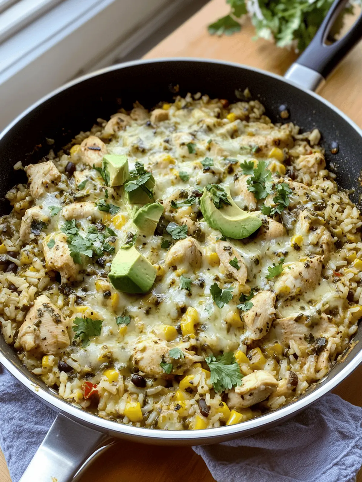 Salsa Verde Chicken & Rice Skillet