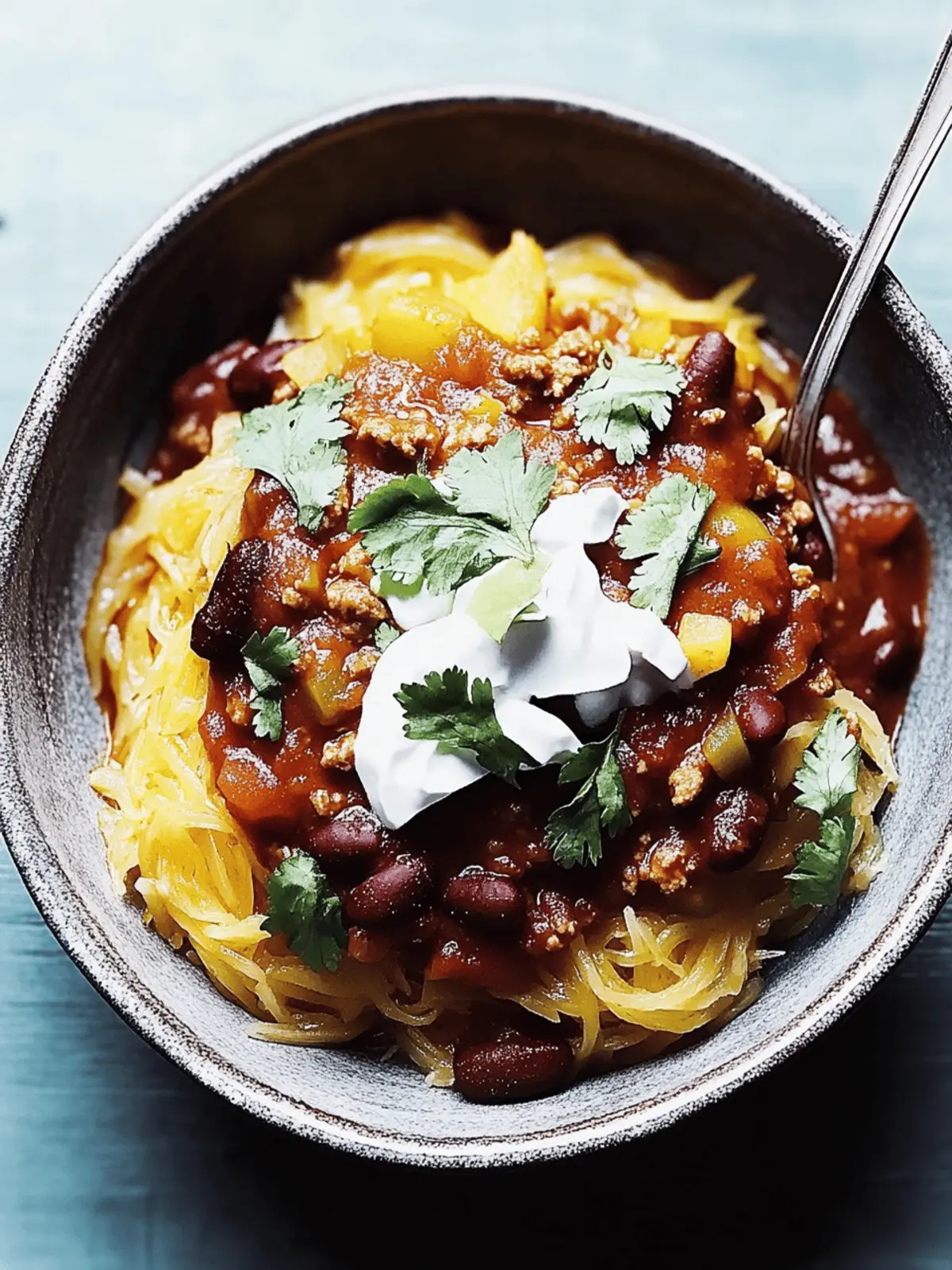 Spiced Turkey Chili with Spaghetti Squash for Cozy Nights