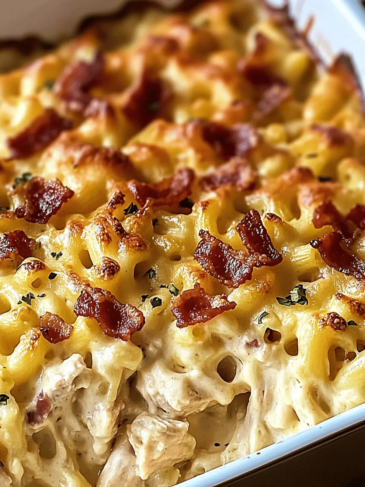 Chicken Turkey Bacon Ranch Mac and Cheese Casserole