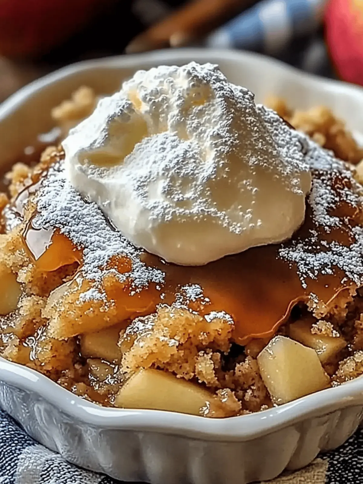 Warm Caramel Apple Dump Cake with Buttery Crust
