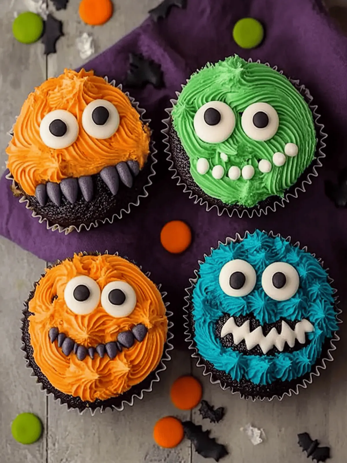 Spooky 24 Halloween Monster Cupcakes