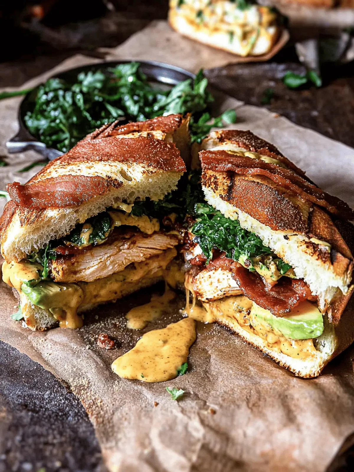 Honey Mustard Chicken, Bacon, Avocado Melt