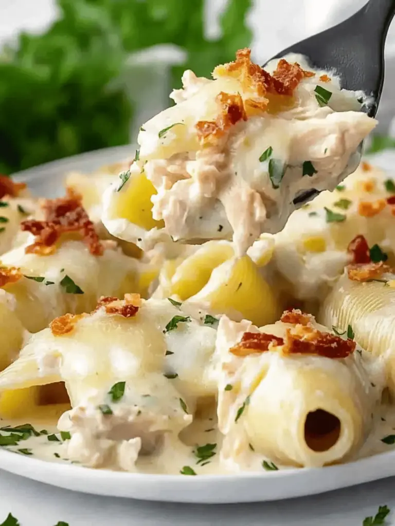 Savory Chicken Alfredo Stuffed Shells