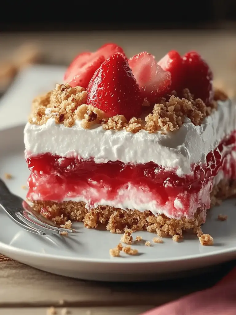 Strawberry Crunch Poke Cake