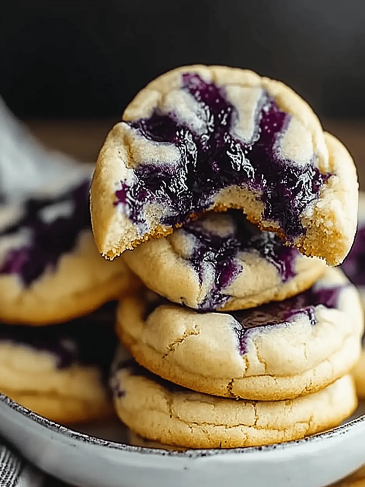Cheesecake Cookies with Blueberry Jam