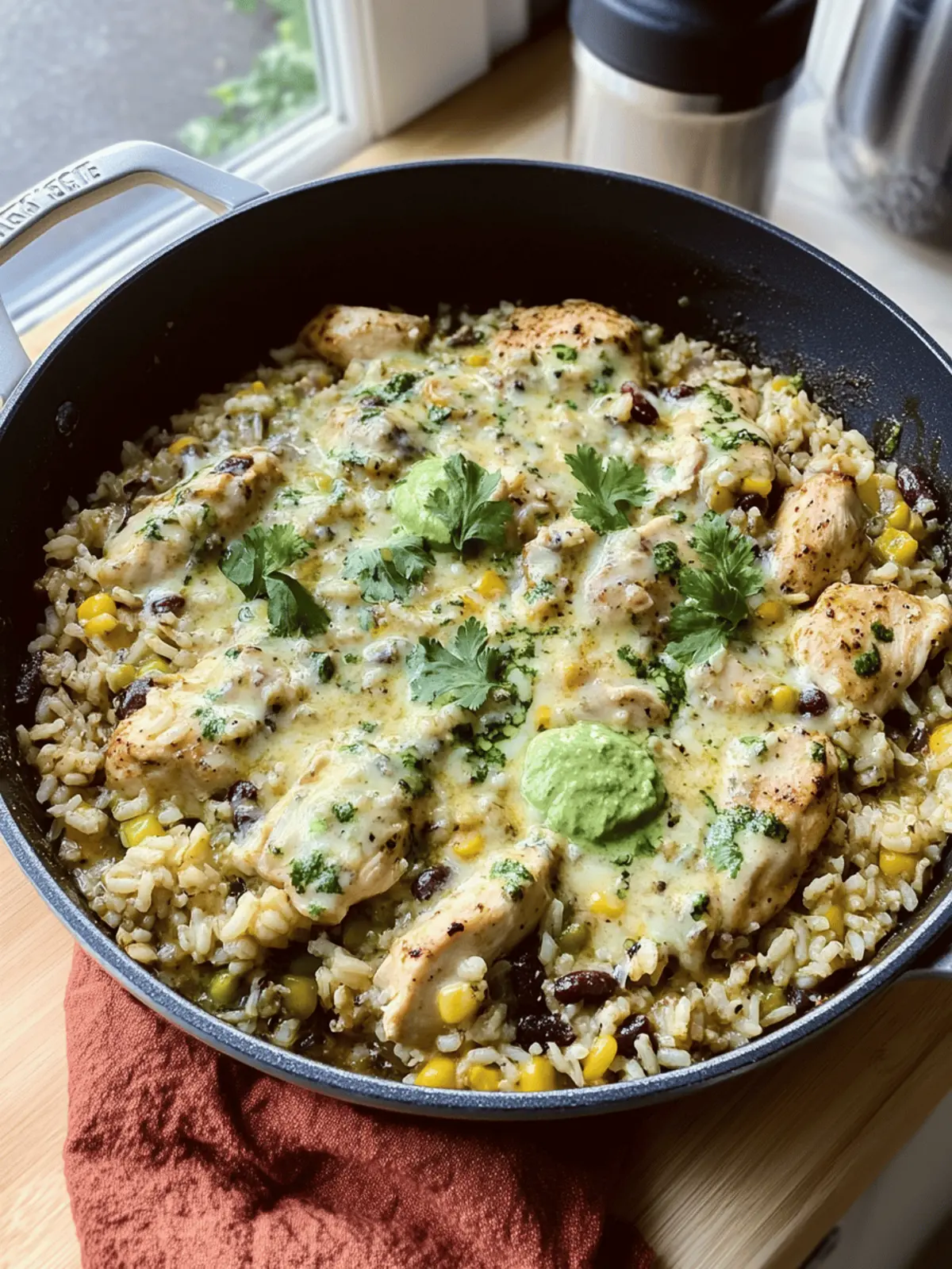 Salsa Verde Chicken & Rice Skillet