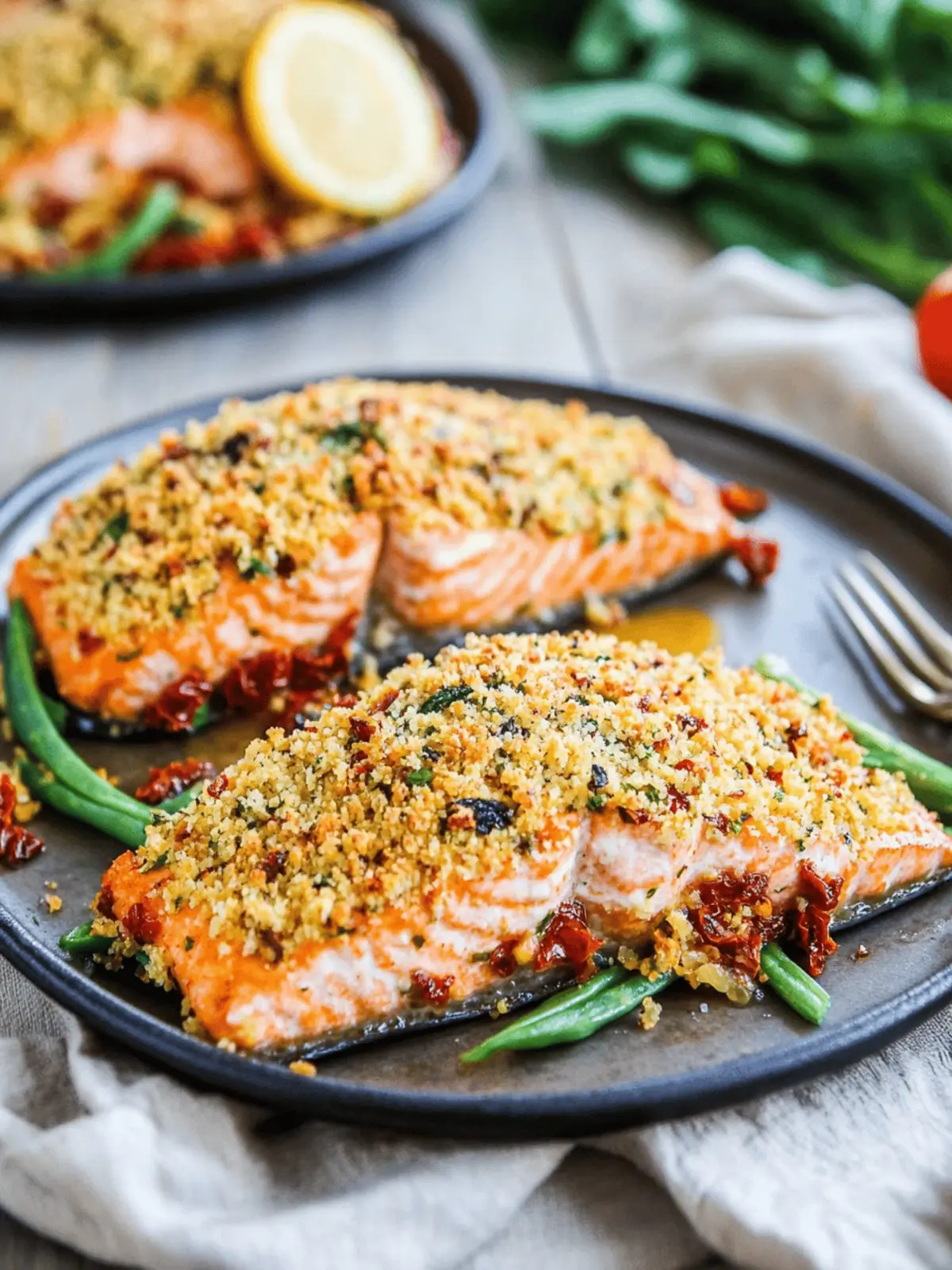 Sun-Dried Tomato Parmesan Crusted Salmon