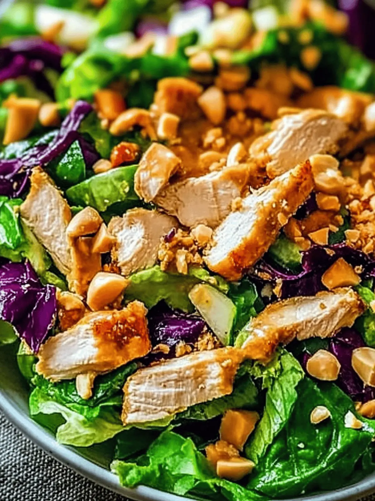 Crunchy Thai Chicken Salad with Creamy Peanut Dressing