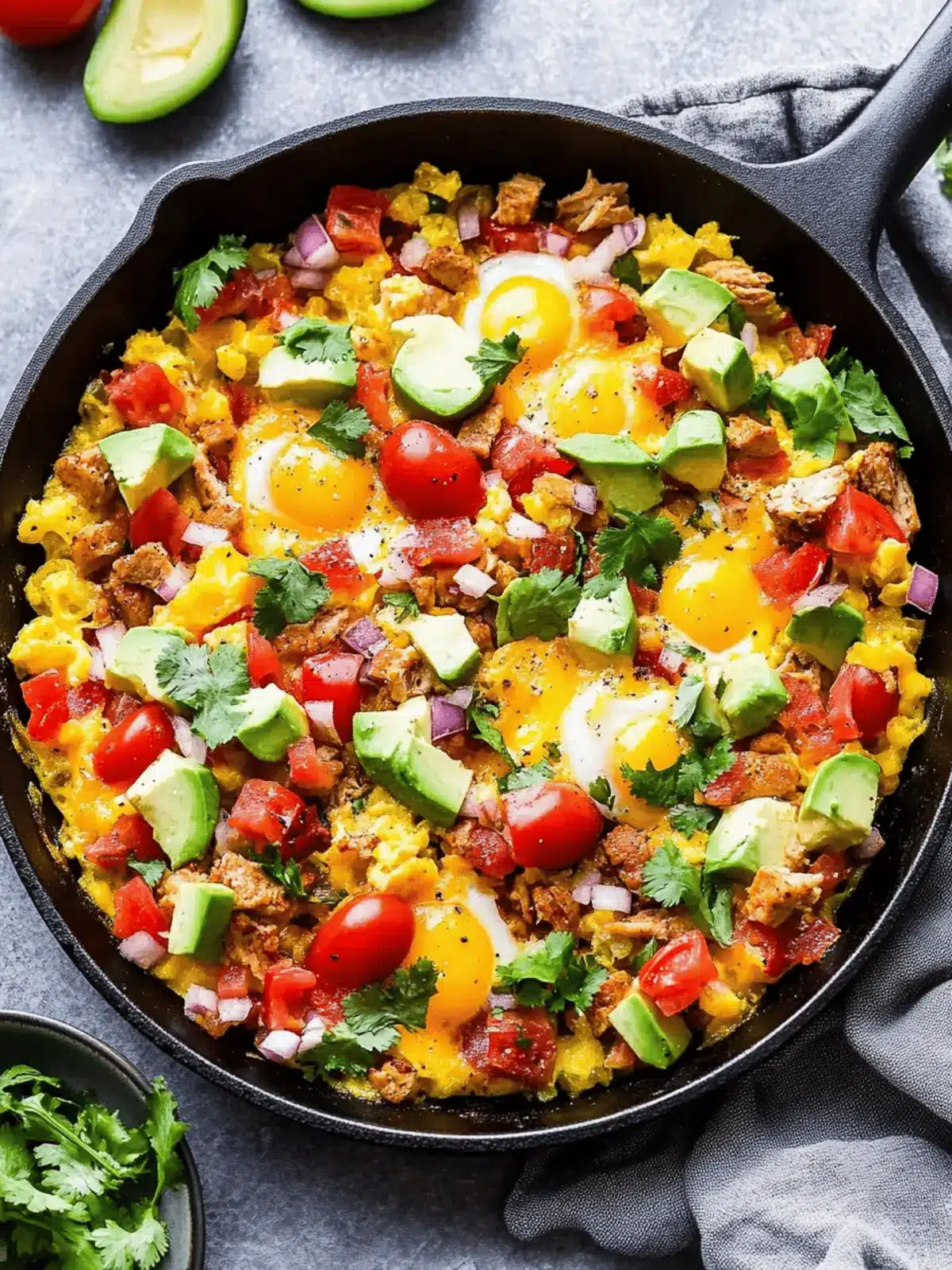 Southwest Turkey and Egg Breakfast Skillet