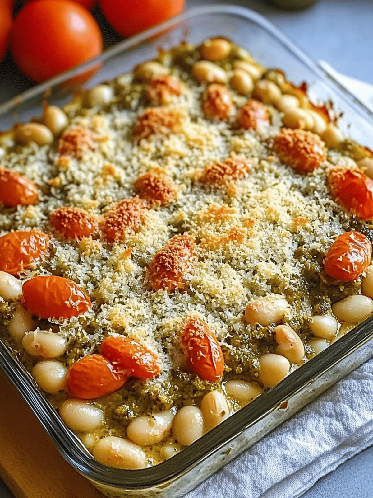 White Bean and Pesto Bake
