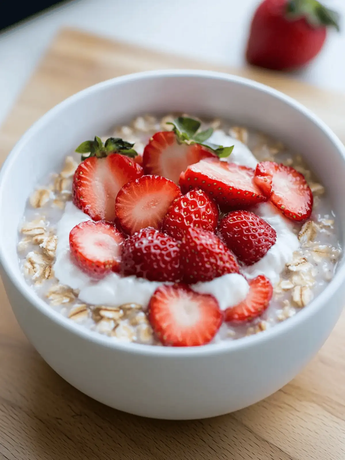 Strawberries and Cream Overnight Oats Recipe