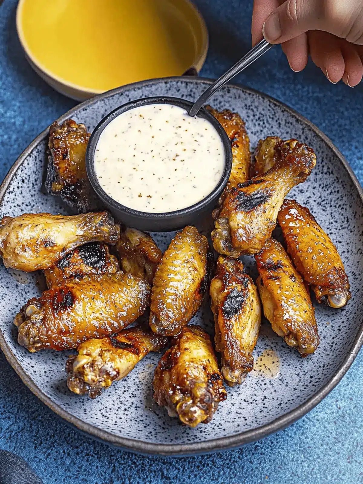 Grilled Chicken Wings with Alabama White Sauce