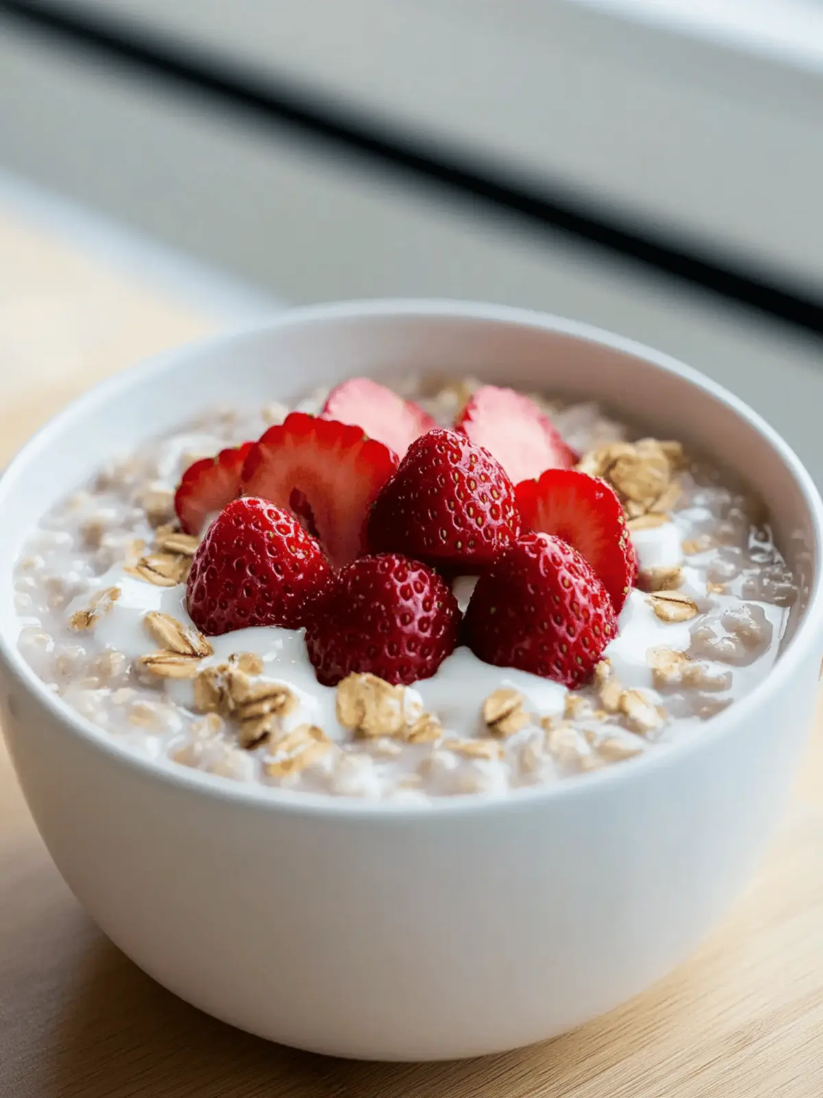 Strawberries and Cream Overnight Oats Recipe