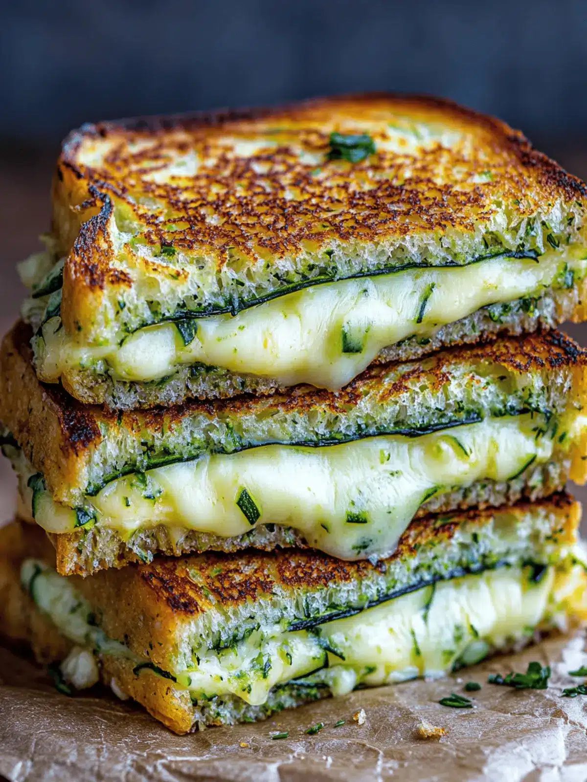 Garlic Butter Zucchini Grilled Cheese